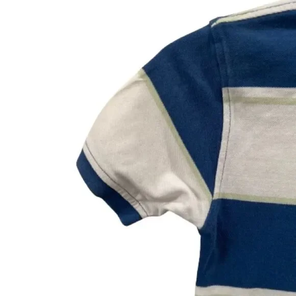 Tommy Hilfiger Size Small Blue And White Striped Boys Polo (R) - Picture 6 of 6